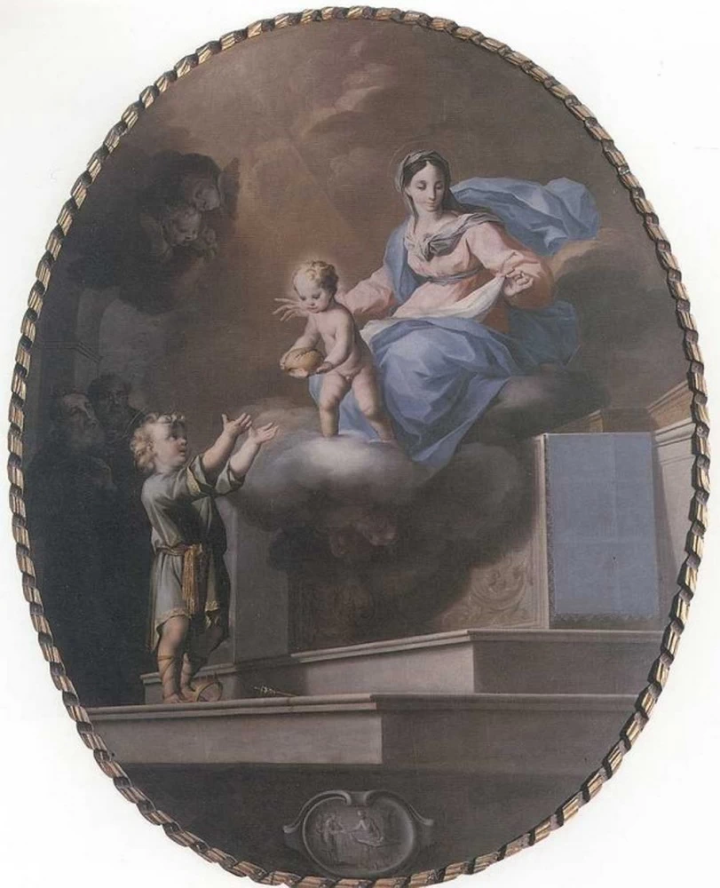 Sant'Onofrio bambino riceve il pane da Gesù Cristo - Oratorio di Sant'Onofrio, Lugo, Ravenna